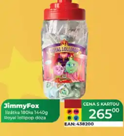 Tamda Foods JimmyFox lizátka Royal lollipop dóza nabídka