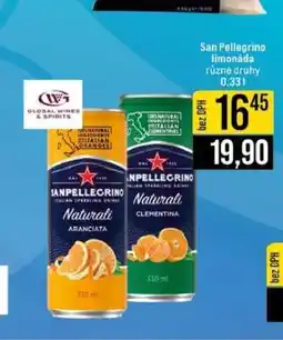 Jip San Pellegrino limonáda nabídka