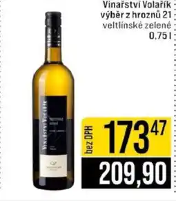 Jip Vinařství Volařík výběr z hroznů 21 veltlínské zelené nabídka