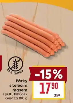 Billa Párky s telecím masem nabídka