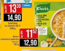 Jip Knorr instantní polévka hovězí nabídka