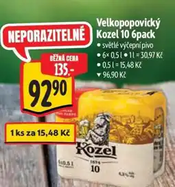 Albert Velkopopovický Kozel 10 – 6pack nabídka