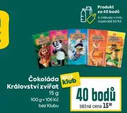 Billa ČOKOLÁDA KRÁLOVSTVÍ ZVÍŘAT nabídka
