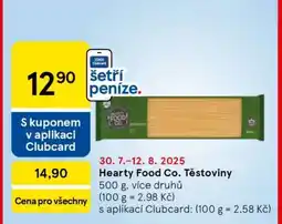 Tesco Hearty Food Co. Těstoviny nabídka