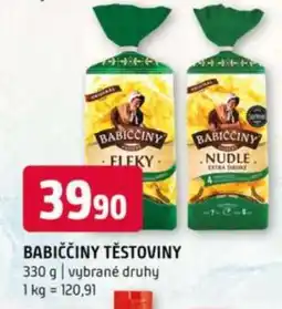 Terno Babiččiny těstoviny nabídka