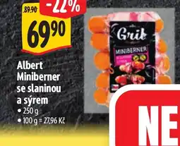Albert Albert miniberner se slaninou a sýrem nabídka