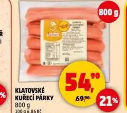 Penny Market Klatovské kuřecí párky nabídka