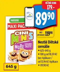 Albert Nestlé dětské cereálie nabídka
