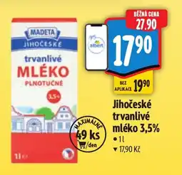 Albert Jihočeské trvanlivé mléko 3,5% nabídka
