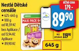 Albert Nestlé dětské cereálie nabídka