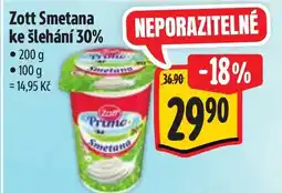 Albert ZOTT Smetana ke šlehání 30% nabídka