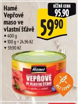 Albert Hamé Vepřové maso ve vlastní šťávě nabídka
