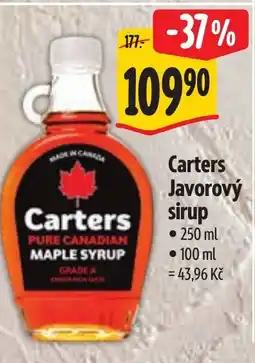 Albert Carters Javorový sirup nabídka