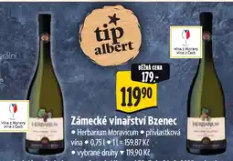 Albert Zámecké vinařství Bzenec nabídka
