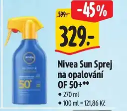 Albert NIVEA Sun Sprej na opalování OF 50+ nabídka