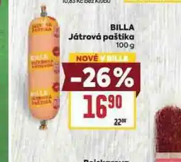 Billa Játrová paštika nabídka