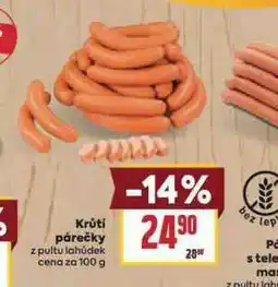 Billa Krůtí párečky nabídka