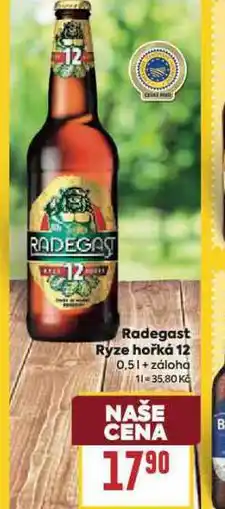 Billa Pivo radegast ryze hořká 12 nabídka