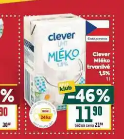 Billa Trvanlivé mléko 1,5% nabídka