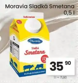 Kubík potraviny Moravia Sladká Smetana nabídka