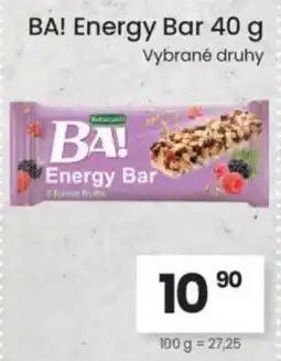 Kubík potraviny BA! Energy Bar nabídka