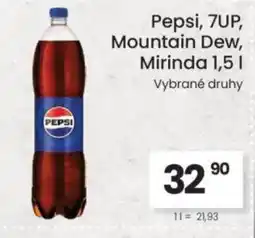 Kubík potraviny Pepsi, 7UP, Mountain Dew, Mirinda nabídka