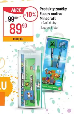 Globus Produkty značky Epee v motivu Minecraft nabídka