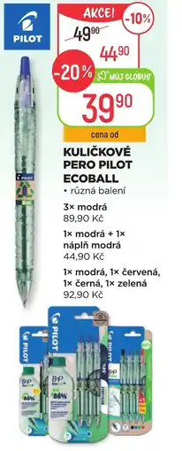 Globus Kuličkové pero Pilot ecoball nabídka