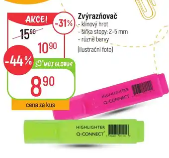 Globus Zvýrazňovač nabídka