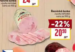 Billa Řeznická šunka z pultu lahůdek cena za 100g nabídka
