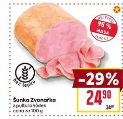 Billa Šunka Zvonařka z pultu lahůdek cena za 100 g nabídka