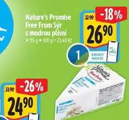 Albert Nature's Promise Free From Sýr s modrou plísní 115 g nabídka