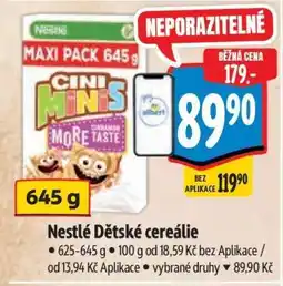 Albert Nestlé Dětské cereálie nabídka