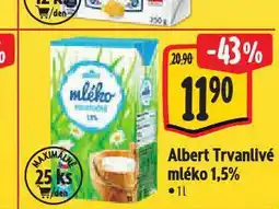 Albert Trvanlivé mléko 1,5% nabídka