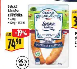 Albert Selská klobása z přeštíka nabídka