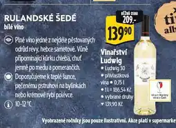 Albert Vinařství ludwig rulandké šedé nabídka