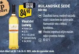 Albert Vinařství ludwig rulandské šedé nabídka