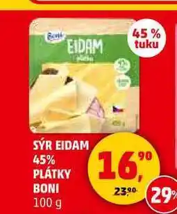 Penny Market SÝR EIDAM 45% PLÁTKY BONI, 100 g nabídka