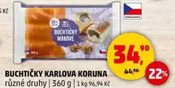 Penny Market BUCHTIČKY KARLOVA KORUNA různé druhy, 360 g nabídka