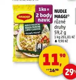 Penny Market NUDLE MAGGI různé druhy, 59,2 g nabídka