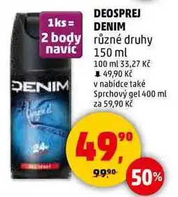 Penny Market DEOSPREJ DENIM různé druhy, 150 ml nabídka