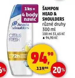 Penny Market ŠAMPON HEAD & SHOULDERS různé druhy, 300 ml nabídka
