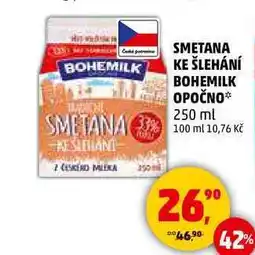 Penny Market SMETANA KE ŠLEHÁNÍ BOHEMILK OPOČNO, 250 ml nabídka