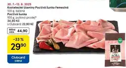 Tesco Kostelecké Uzeniny Poctivá šunka řemeslná, 100 g nabídka