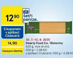 Tesco Hearty Food Co. Těstoviny, 500 g, více druhů nabídka