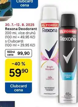 Tesco Rexona Deodorant, 200 ml nabídka