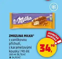 Penny Market ZMRZLINA MILKA s vanilkovou příchutí, s karamelovými kousky, 90 ml nabídka