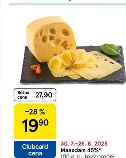 Tesco Maasdam 45%, 100 g nabídka