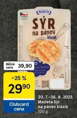 Tesco Madeta Sýr na pánev klasik, 100 g nabídka