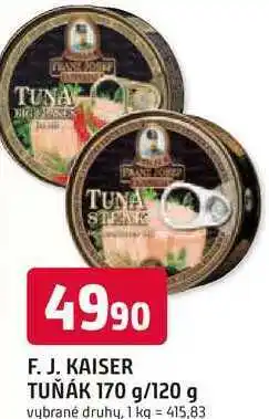 Trefa F. J. KAISER TUŇÁK 170 g/120 g nabídka
